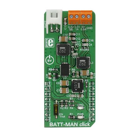 MIKROE-2901 MikroElektronika BATT-MAN Click Battery Charger for LTC3586 for Portable Devices and Application