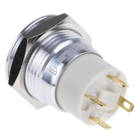 175-9458 Lock Push Button Switch, IP67, 16 Dia.mm, Panel Mount Yellow LED, 36V dc