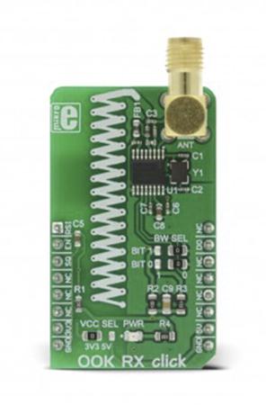 MIKROE-2902 MikroElektronika OOK RX click MICRF230 Wireless for Garage or Gate Doors Control, Remote Fan or Light Control, Remote
