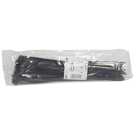 031809 Legrand Cable Tie, Cable Ties, 360mm x 4.6 mm, Black Plastic, Pk-100units