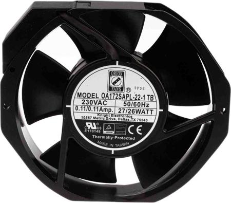 144-4139 RS Pro Axial Fan, 150 x 172 x 38.5mm, 228cfm, 28W, 230 V ac