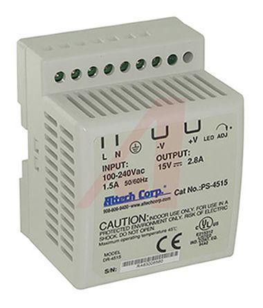 PS-4515 PS 42W Switch Mode DIN Rail Power Supply, 15V dc/ 2.8A