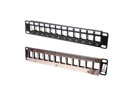FFK12mt-10p TUK Limited FFK Series Cat6, Cat6a 12 Port Patch Panel FTP 1 U Black, Silver