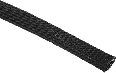 408-205 RS Pro Expandable Braided PET Black Cable Sleeve 15mm 5m