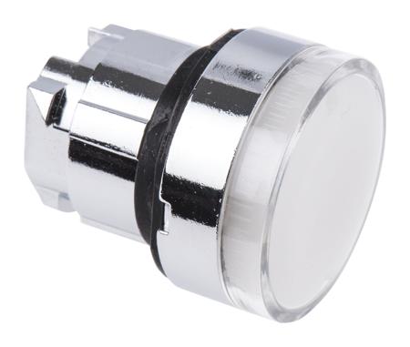 ZB4BW31 Schneider Electric Harmony XB4 Series White Illuminated Spring Return Push Button Head, 22mm Cutout, IP66, IP67, IP69K