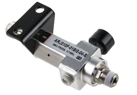 ARJ310F-01BG-04-S SMC M5 x 0.8, R 1/8 Pneumatic Regulator, 0.2 → 0.7Mpa
