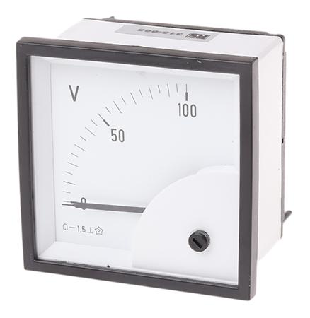 D721MCS100V/2-001 HOBUT Analogue Voltmeter DC, 68 x 68 mm