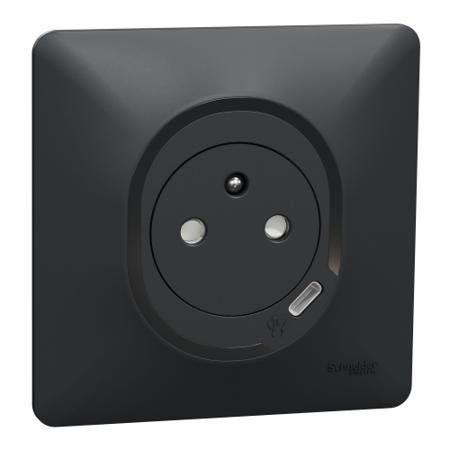 S340089 Schneider Electric Anthracite, 1 Gang, Ovalis C Series