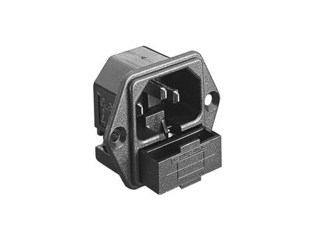 PF0001/28 Bulgin Snap-In IEC Connector Male, 10A, 250 V, Fuse Size 5 x 20mm