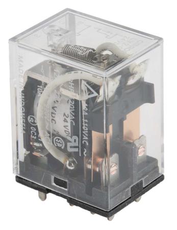 LY2-0 24VDC Omron PCB Mount Power Relay, 24V dc Coil, 10A Switching Current, DPDT