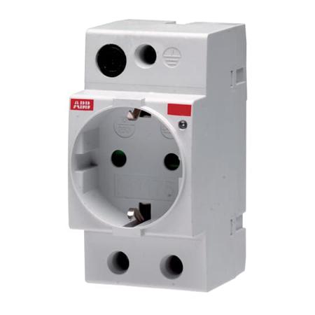 2CSM212000R0721--M1175-L ABB White 1 Gang Plug Socket, 16A, Type F - German Schuko
