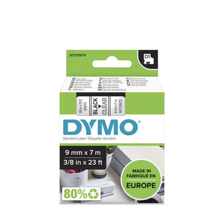 S0720740 Dymo Black on Green Label Printer Tape, 7 m Length, 9 mm Width