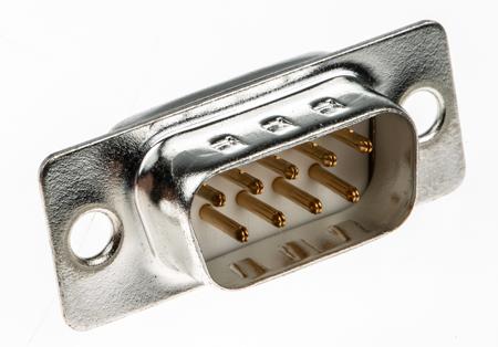 544-3727 RS PRO 9 Way Panel Mount D-sub Connector Plug, 2.77mm Pitch, with 3.05 mm Through Hole