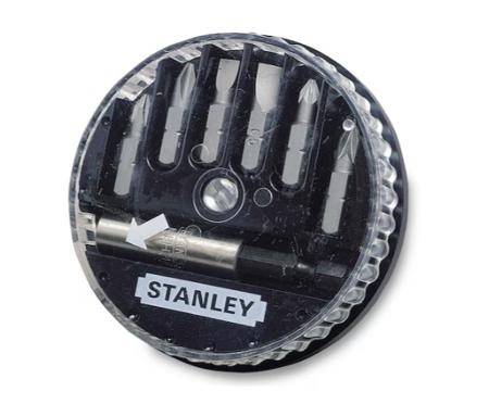 1-68-737 Stanley Bit 7 Pieces, Flat, Hex, Phillips, Pozidriv, Square, Tampered Torx, Torx