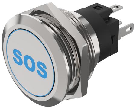 82-6151.1A24.B015 EAO 82 Series Illuminated Illuminated Push Button Switch, Momentary, Panel Mount, 22.3mm Cutout, SPDT, Blue LED, 240V,