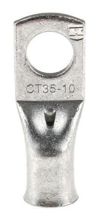 531-885 RS Pro CT Series Uninsulated Tin Plated Tubular Ring Terminal, M10 Stud Size, 35mm² to 35mm²
