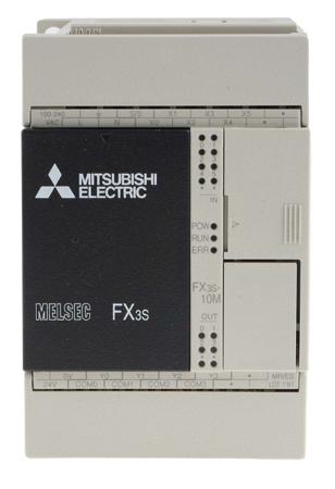 FX3S-10MR/ES Mitsubishi Electric FX3S Series PLC CPU for Use with FX3 Series, Relay, Transistor Output, 6-Input, DC Input