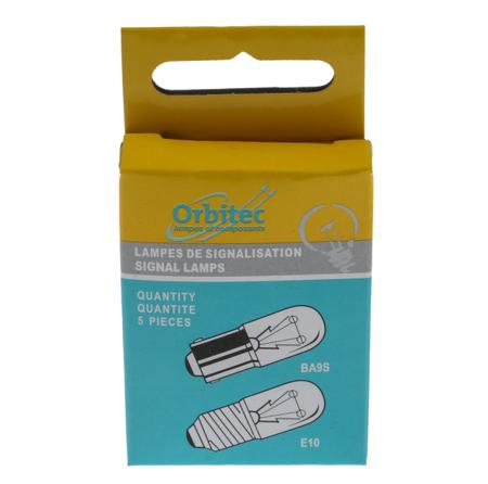 B3456 Orbitec BA9s Indicator Light, Clear, 24 V, 85 mA, 1000h