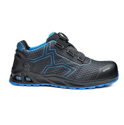 B1005BKB42 BASE B1005 Men, Women Black/Blue Aluminium Toe Capped Safety Shoes, UK 8, EU 42