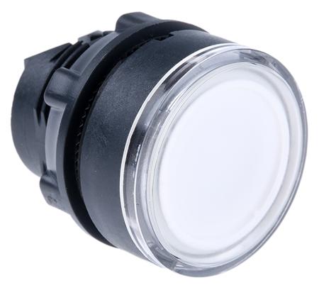 ZB5AW313 Schneider Electric ZB5 Series White Illuminated Spring Return Push Button Head, 22mm Cutout, IP66, IP67, IP69K