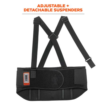 11102 Ergodyne Black Back Support Belt, 64 → 76cm
