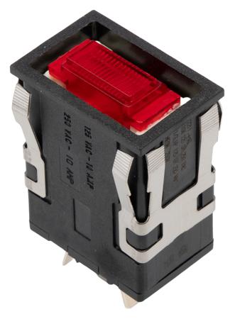 AML32FBC4AD DPST-NO Alternate Push Button Switch, Panel Mount Red LED