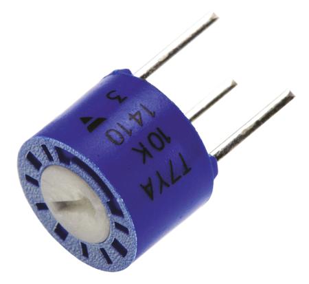 T7YA103MT20 Vishay T7YA Series Through Hole Trimmer Resistor with Pin Terminations, 10kΩ ±10% 1/2W ±100ppm/°C Top Adjust