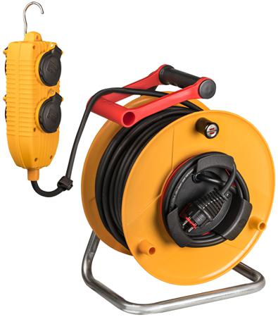 1202461 brennenstuhl 38.5m 4 Socket Type E - French Cable Reel Open Reel, 230 V, IP44