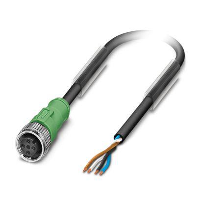 1417503 Phoenix Contact 4 way Free Cable End to Female 4 way Straight Socket M12 Sensor Actuator Cable, 15 m
