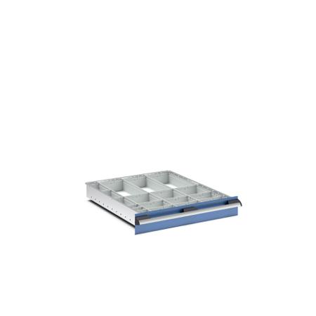 43020762 Bott Polypropylene, Recycled Plastic Storage Rack, 750mm x 650mm x 100mm, Light Grey