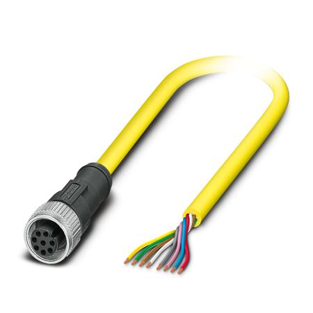 1406105 Phoenix Contact Female 8 way M12 to 8 way Free End Sensor Actuator Cable, 2 m
