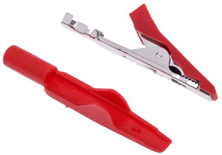 930318101 Hirschmann Test & Measurement Crocodile Clip, Brass, Bronze Contact, 8A, Red