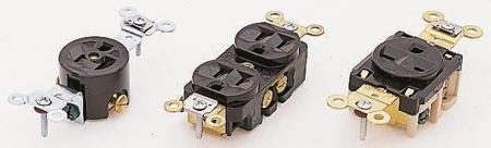 HBL5252 Hubbell 2 Gang Nylon Power Socket, NEMA 5-15R, 15A, Panel Mount