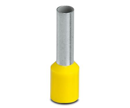 3200548 Phoenix Contact Insulated Crimp Bootlace Ferrule, 12mm Pin Length, 3.5mm Pin Diameter, Yellow