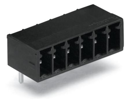 714-166 WAGO 714 Series Angled Through Hole Header, 6 Contact(s), 3.5 mm Pitch, 1 Row, Shrouded