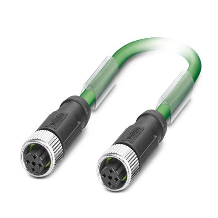 1573400 Phoenix ContactNBC, 200mm Cat5, Green M12 to Female Shielded, Terminated PVC Sheath