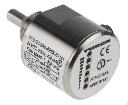 FCS-G1/2A4-AP8X-H1141 Turck FCS Series Compact Mount Flow Controller, 1 → 150 (Water) cm³/s, 3 → 300 (Oil) cm³/s, PNP Output,