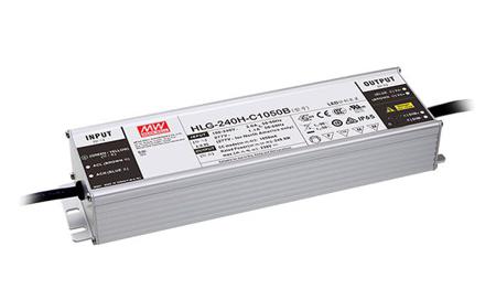 HLG-240H-C1400B MEAN WELL LED Driver, 89 to179V Output, 250W Output, 1.4A Output, Constant Current Dimmable