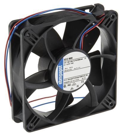 4312NHH ebm-papst Axial Fan, 119 x 119 x 32mm, 6.2W, 12 V dc (4300 Series)