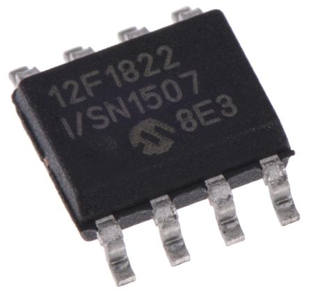 PIC12F1822-I-SN Microchip PIC12F1822-I/SN, 8bit PIC Microcontroller, 32MHz, 256 B, 2K x 14 words Flash, 8-Pin SOIC
