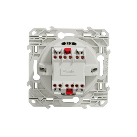 S525214 Schneider Electric White Rocker Switch, 2 Way, 1 Gang, Odace