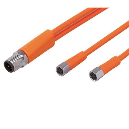 EVT339 ifm electronic Male 1 way M12 to Female 2 way M8 Sensor Actuator Cable, 0.6 m
