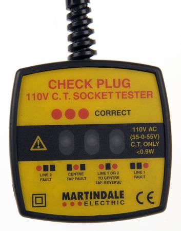 RSCP301 Martindale CP301 Mains Socket Tester 30mA 110V ac CAT II 150 V, Model CP-301