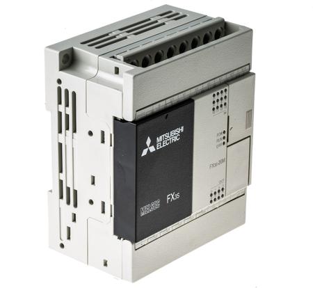 FX3S-20MR-DS Mitsubishi Electric FX3S Series PLC CPU for Use with FX3 Series, Relay Output, 12 (Sink/Source)-Input, Sink, Source
