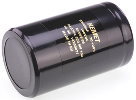 ALS30A223MF100 KEMET 22000μF Aluminium Electrolytic Capacitor 100V dc, Screw Terminal -