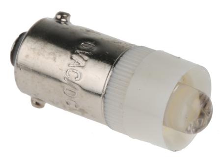 LE-BA9S-6W JKL Components White LED Indicator Lamp, 6V ac/dc, BA9s Base, 9.6mm Diameter, 13000mcd