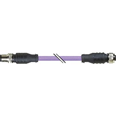 X67CA0X01-0250 B&R Straight Male 4 way M12 to Straight Female 4 way 4 Pin Terminal Plug Actuator/Sensor Cable, 25m
