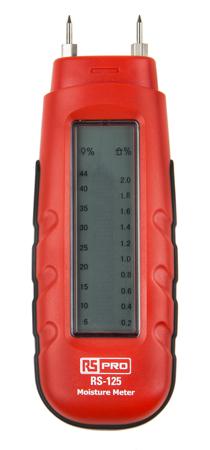146-9081 RS Pro RS-125 Moisture Meter, Maximum Measurement 0.2 → 2 (Building Material) %, 6 → 44 (Wood) %