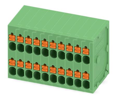 1841571 Phoenix Contact SPTD 1.5/10-H-3.5 Series PCB Terminal Block, 3.5mm Pitch, Through Hole Mount, Spring Cage Termination