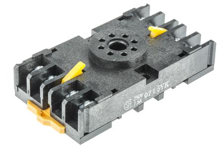 8PFA1 Omron MKS 8 Pin 230V ac DIN Rail Relay Socket, for use with G4Q Series